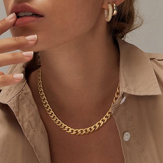 Chunky Cuban Link Halsband | Guld