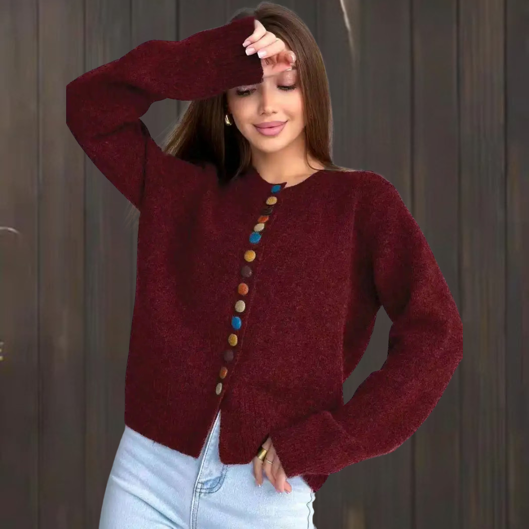 Noelle | Knapp-accent Cardigan