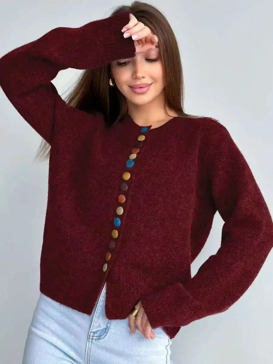 Noelle | Knapp-accent Cardigan