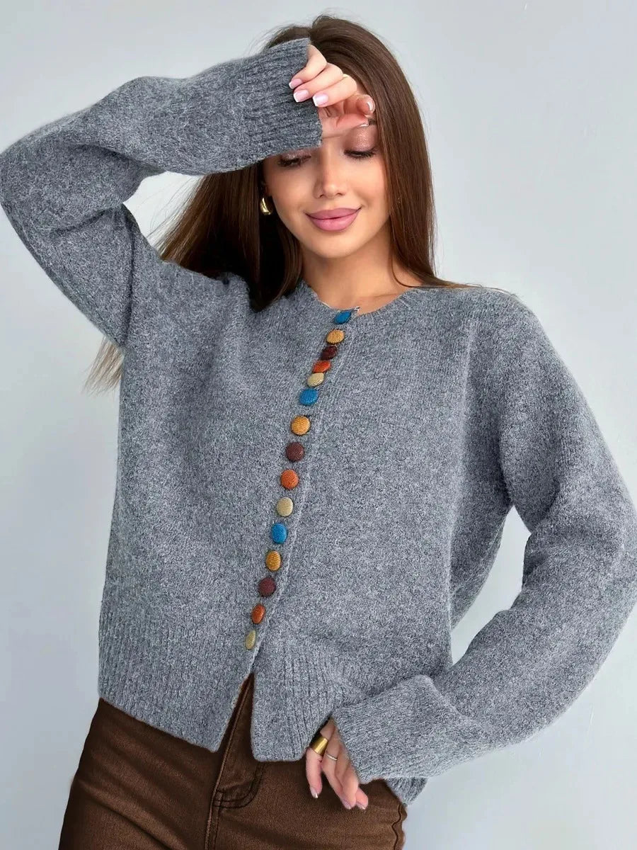 Noelle | Knapp-accent Cardigan