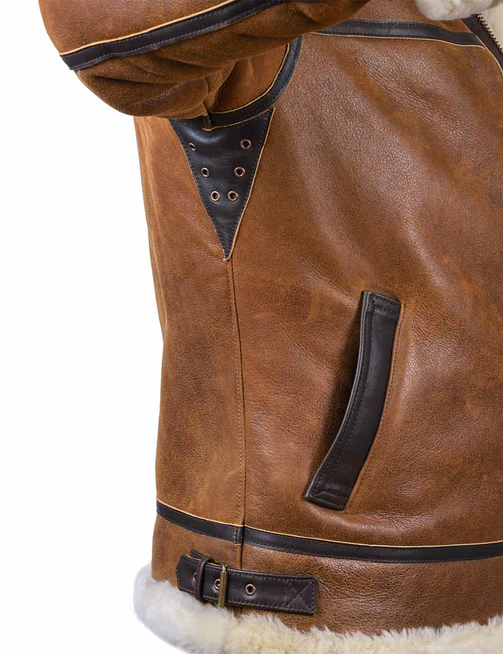 Aron - Bomberjacka med Huva i Fuskpäls