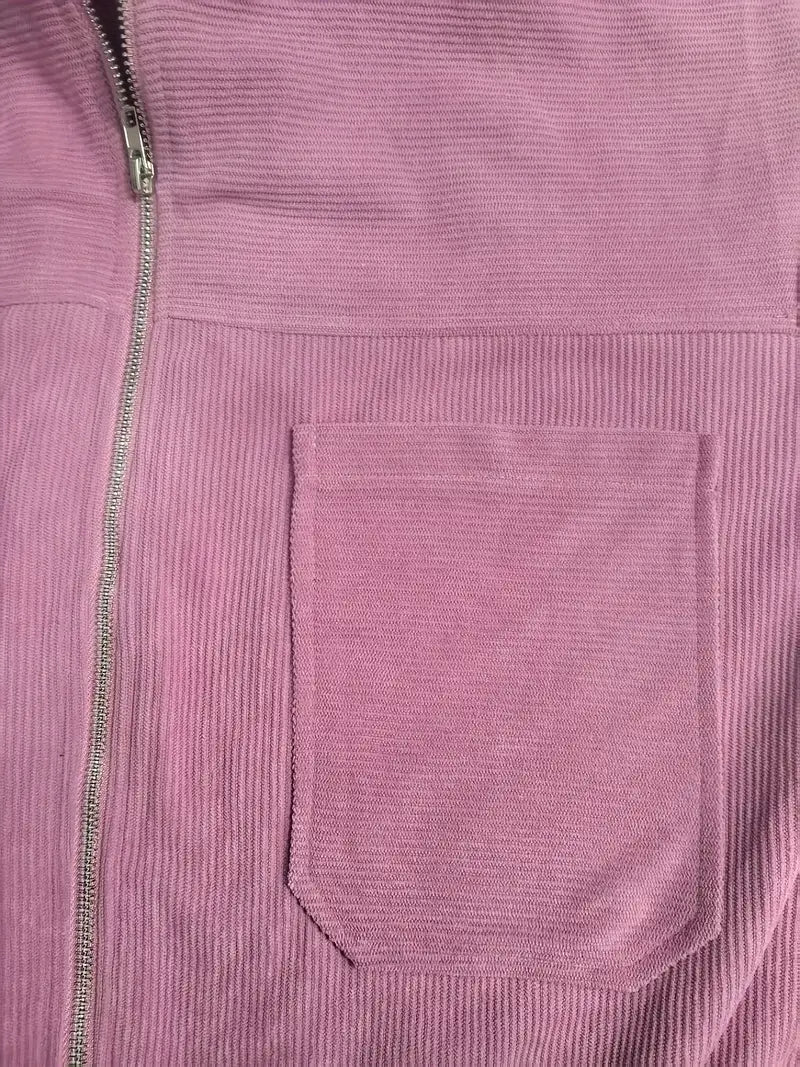 Caroline™ | Cordjacka med dragkedja