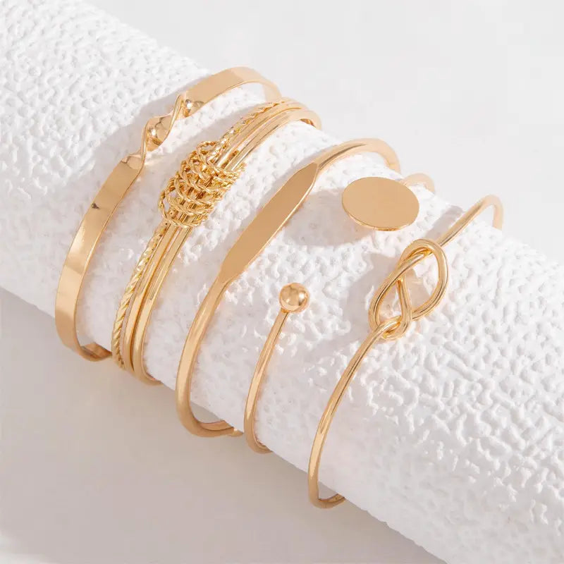Knotted Elegance Armband Set | Guld