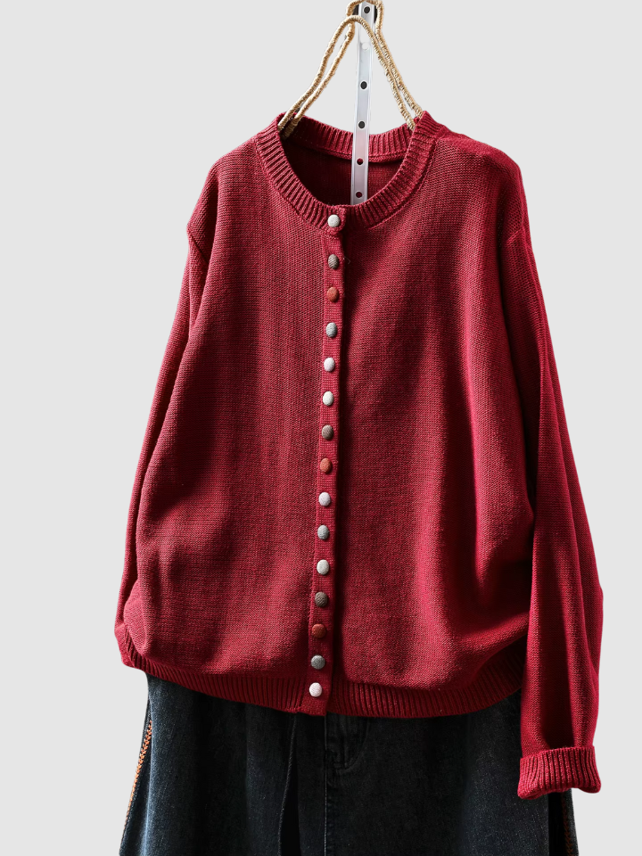 Seliora | Texturerad Stickad Cardigan