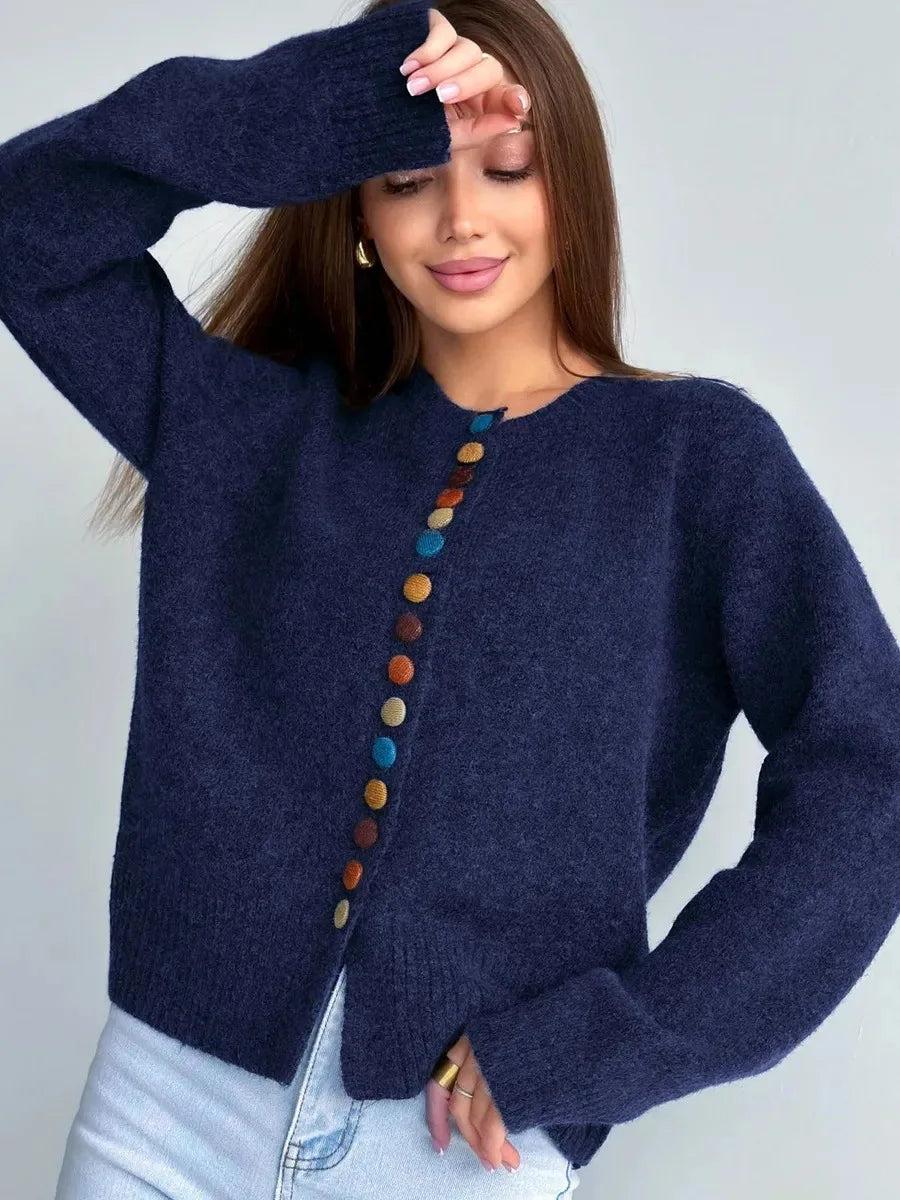 Noelle | Knapp-accent Cardigan