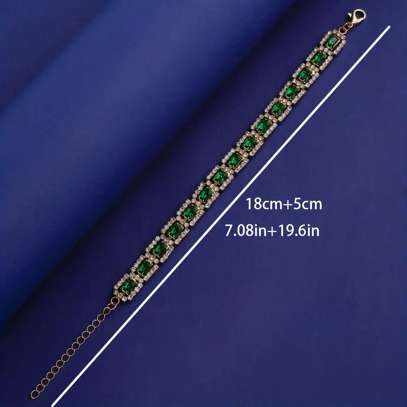 Smaragdgrön Statementarmband | Guld